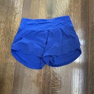 blue lululemon shorts size 2, 4inch